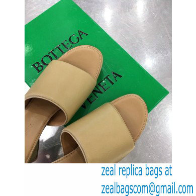 Bottega Veneta Heel 5cm BAND Calf Leather Mules Sandals Beige 2021 - Click Image to Close