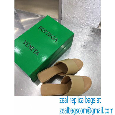 Bottega Veneta Heel 5cm BAND Calf Leather Mules Sandals Beige 2021