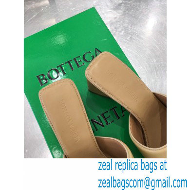 Bottega Veneta Heel 5cm BAND Calf Leather Mules Sandals Beige 2021