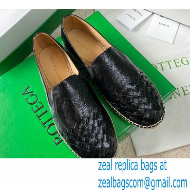 Bottega Veneta Intrecciato Calf Gala Espadrilles Black 2021 - Click Image to Close