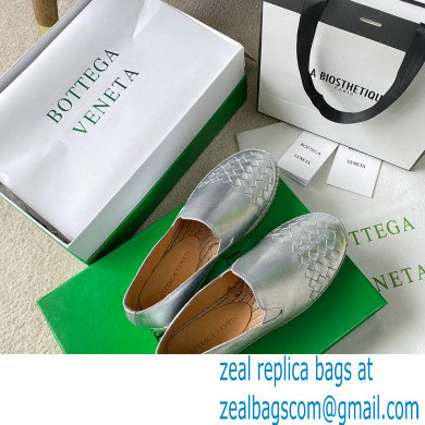 Bottega Veneta Intrecciato Calf Gala Espadrilles Silver 2021 - Click Image to Close