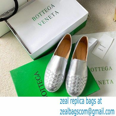 Bottega Veneta Intrecciato Calf Gala Espadrilles Silver 2021