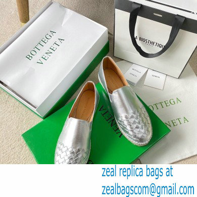 Bottega Veneta Intrecciato Calf Gala Espadrilles Silver 2021 - Click Image to Close