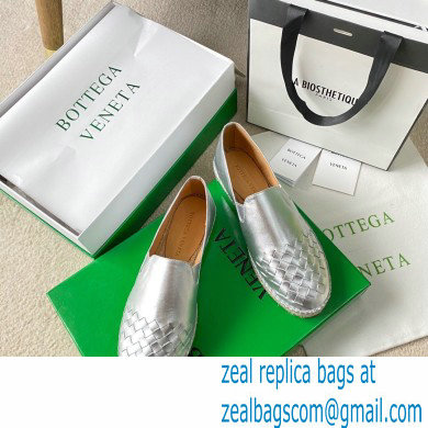 Bottega Veneta Intrecciato Calf Gala Espadrilles Silver 2021