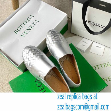 Bottega Veneta Intrecciato Calf Gala Espadrilles Silver 2021 - Click Image to Close