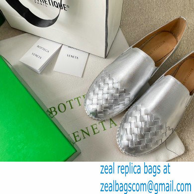 Bottega Veneta Intrecciato Calf Gala Espadrilles Silver 2021