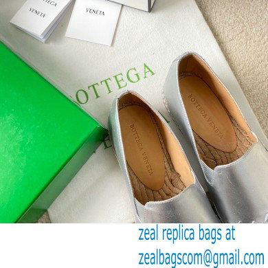 Bottega Veneta Intrecciato Calf Gala Espadrilles Silver 2021