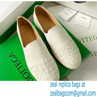 Bottega Veneta Intrecciato Calf Gala Espadrilles White 2021