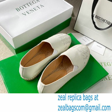 Bottega Veneta Intrecciato Calf Gala Espadrilles White 2021 - Click Image to Close