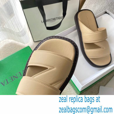 Bottega Veneta THE BAND Calf Leather Slip-on Sandals Beige 2021