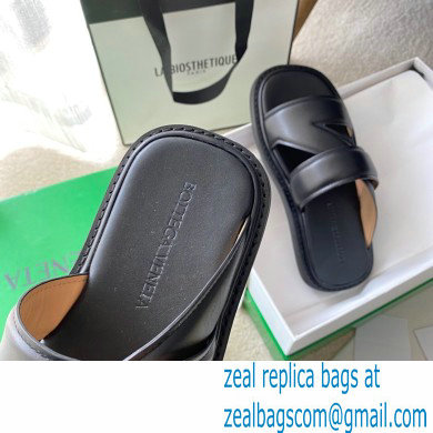 Bottega Veneta THE BAND Calf Leather Slip-on Sandals Black 2021