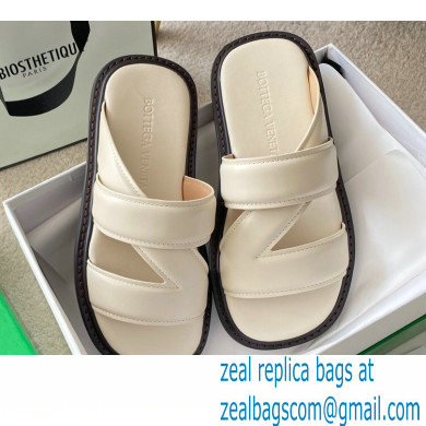 Bottega Veneta THE BAND Calf Leather Slip-on Sandals Creamy 2021