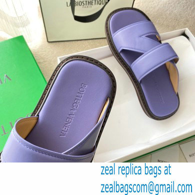 Bottega Veneta THE BAND Calf Leather Slip-on Sandals Lavender 2021 - Click Image to Close