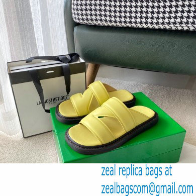 Bottega Veneta THE BAND Calf Leather Slip-on Sandals Yellow 2021