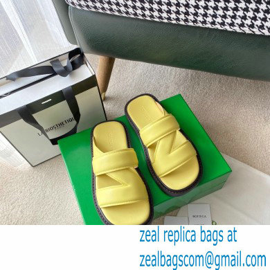 Bottega Veneta THE BAND Calf Leather Slip-on Sandals Yellow 2021