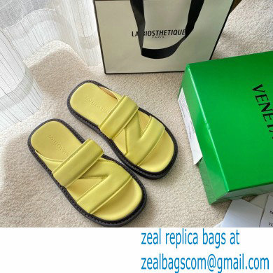 Bottega Veneta THE BAND Calf Leather Slip-on Sandals Yellow 2021