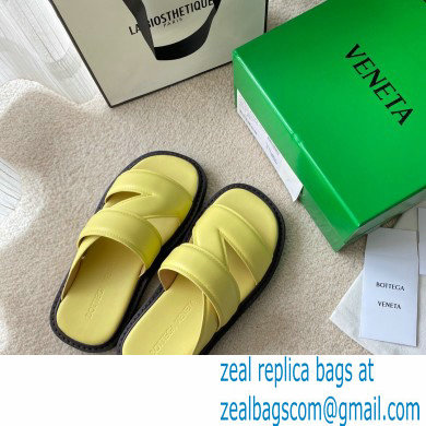 Bottega Veneta THE BAND Calf Leather Slip-on Sandals Yellow 2021 - Click Image to Close