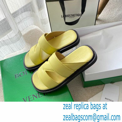 Bottega Veneta THE BAND Calf Leather Slip-on Sandals Yellow 2021 - Click Image to Close