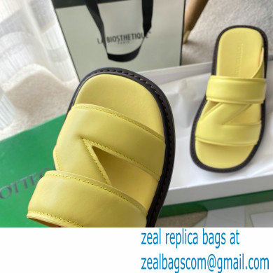 Bottega Veneta THE BAND Calf Leather Slip-on Sandals Yellow 2021 - Click Image to Close