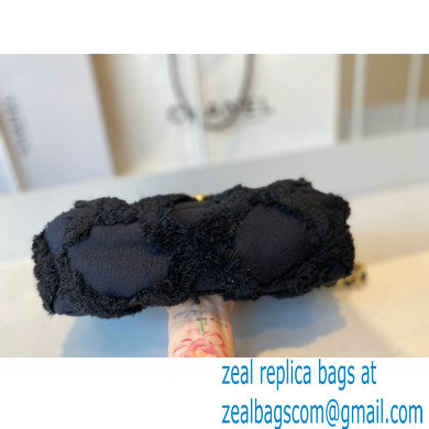 Chanel 19 Cotton Canvas/Calfskin Small Flap Bag AS1160 Black 2021