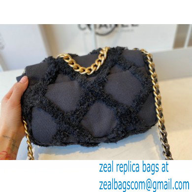 Chanel 19 Cotton Canvas/Calfskin Small Flap Bag AS1160 Black 2021