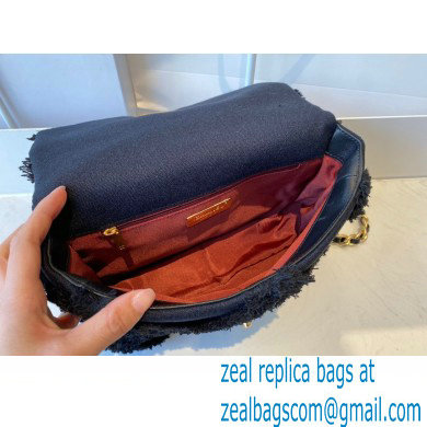Chanel 19 Cotton Canvas/Calfskin Small Flap Bag AS1160 Black 2021