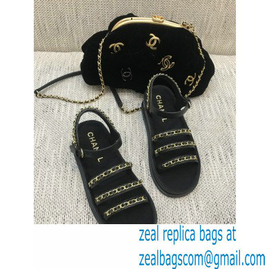 Chanel Chain Calfskin Sandals G37140 Black 2021