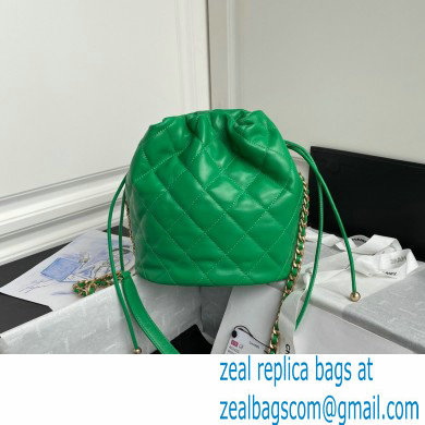 Chanel Large Drawstring Tote with Chain Bag AS2425 Green 2021
