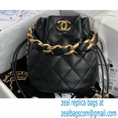 Chanel Small Drawstring Tote with Chain Bag AS2390 Black 2021