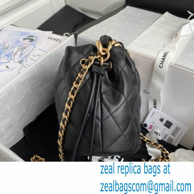 Chanel Small Drawstring Tote with Chain Bag AS2390 Black 2021