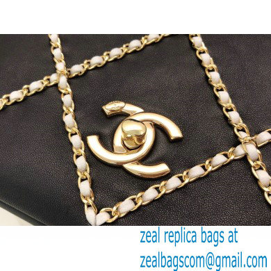 Chanel Small Flap Bag with Entwined Chain AS2382 Black 2021 - Click Image to Close