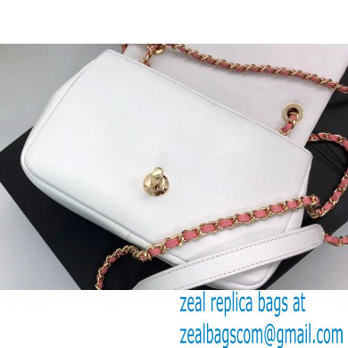 Chanel Small Flap Bag with Entwined Chain AS2382 White 2021