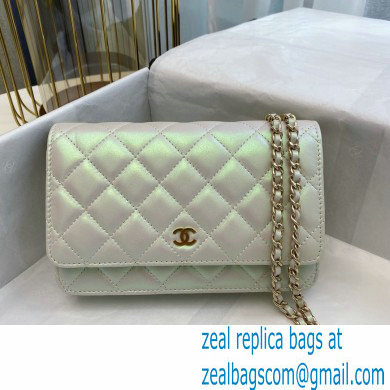Chanel woc bag iridescent silver with gold hardware 2021