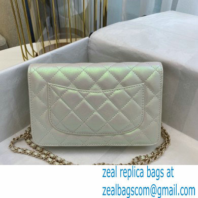 Chanel woc bag iridescent silver with gold hardware 2021
