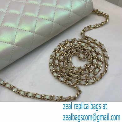 Chanel woc bag iridescent silver with gold hardware 2021