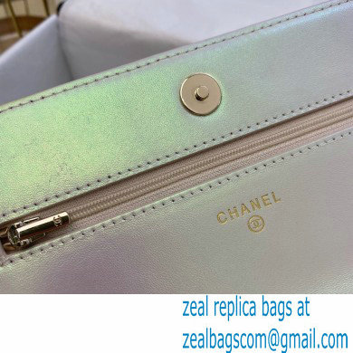 Chanel woc bag iridescent silver with gold hardware 2021