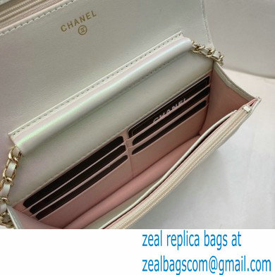 Chanel woc bag iridescent silver with gold hardware 2021