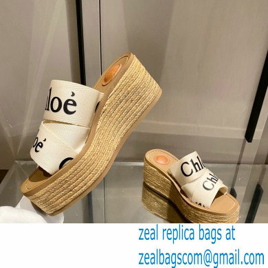 Chloe Woody Wedge Mule in Canvas White 2021