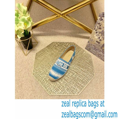 Dior Granville Espadrilles In D-Stripes Embroidered Cotton Blue 2021