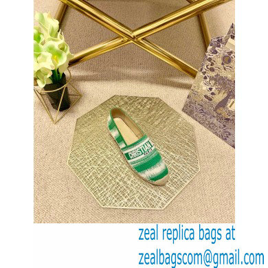 Dior Granville Espadrilles In D-Stripes Embroidered Cotton Green 2021