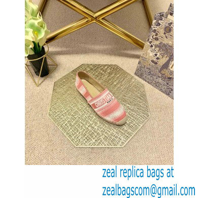 Dior Granville Espadrilles In D-Stripes Embroidered Cotton Pink 2021