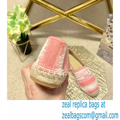 Dior Granville Espadrilles In D-Stripes Embroidered Cotton Pink 2021 - Click Image to Close