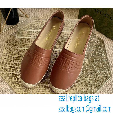 Dior Granville Espadrilles In Embossed Lambskin Brown 2021