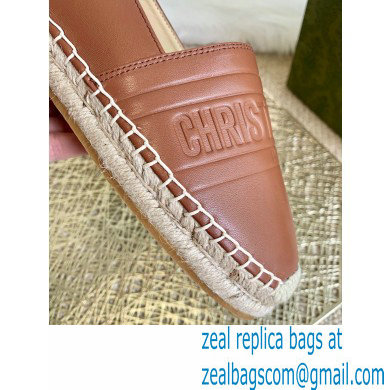 Dior Granville Espadrilles In Embossed Lambskin Brown 2021