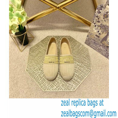 Dior Granville Espadrilles In Stripes Embroidered Cotton Beige 2021 - Click Image to Close