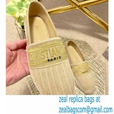 Dior Granville Espadrilles In Stripes Embroidered Cotton Beige 2021