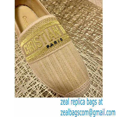 Dior Granville Espadrilles In Stripes Embroidered Cotton Beige 2021 - Click Image to Close