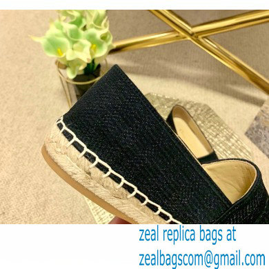 Dior Granville Espadrilles In Stripes Embroidered Cotton Black 2021