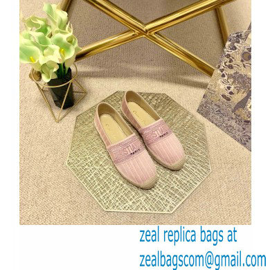 Dior Granville Espadrilles In Stripes Embroidered Cotton Pink 2021