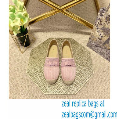 Dior Granville Espadrilles In Stripes Embroidered Cotton Pink 2021